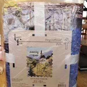 Tremont Floral Inspirational Religious Throw Blanket Amazing Grace 50x60